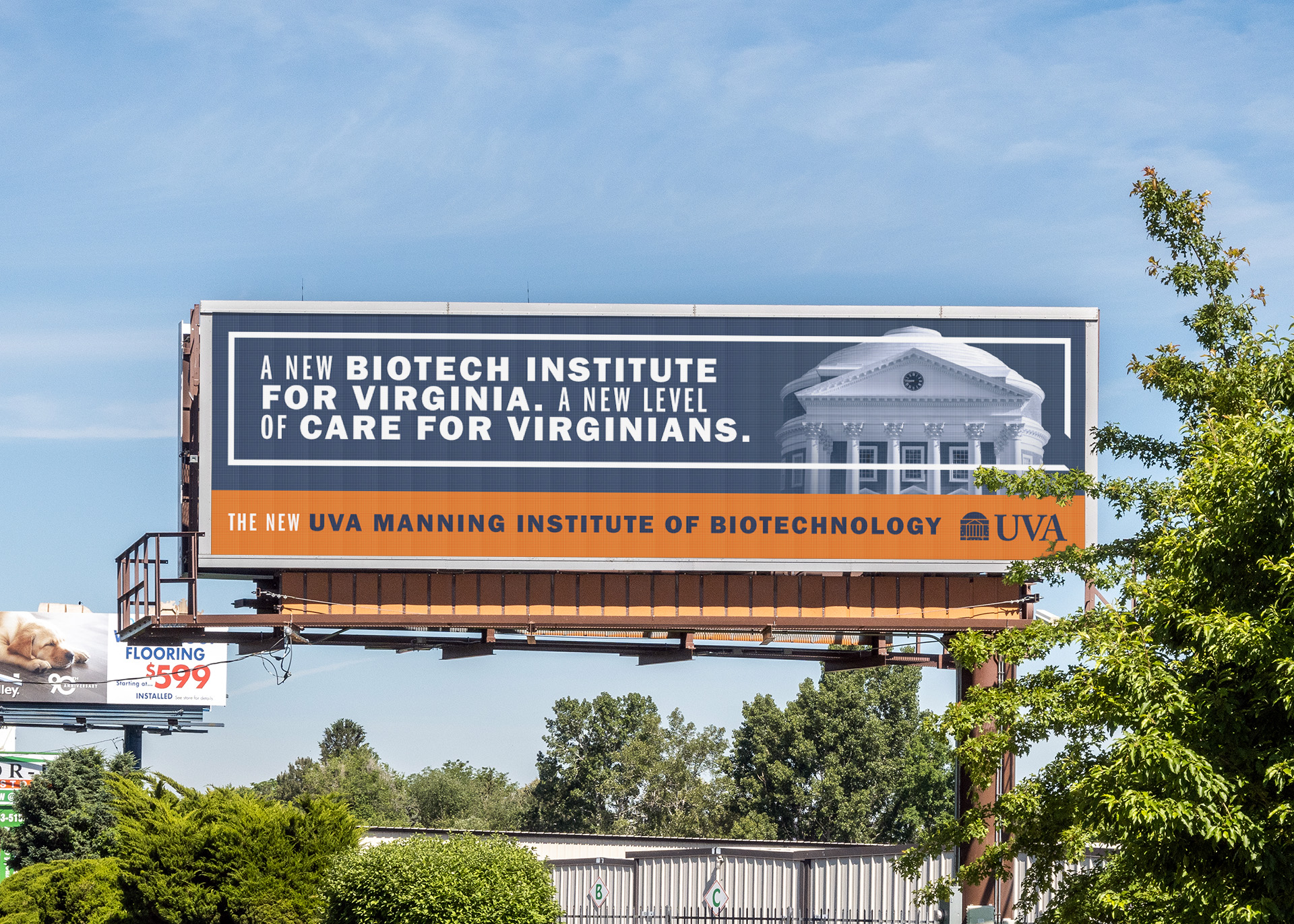 UVA Manning Institute of Biotechnology ad on a billboard