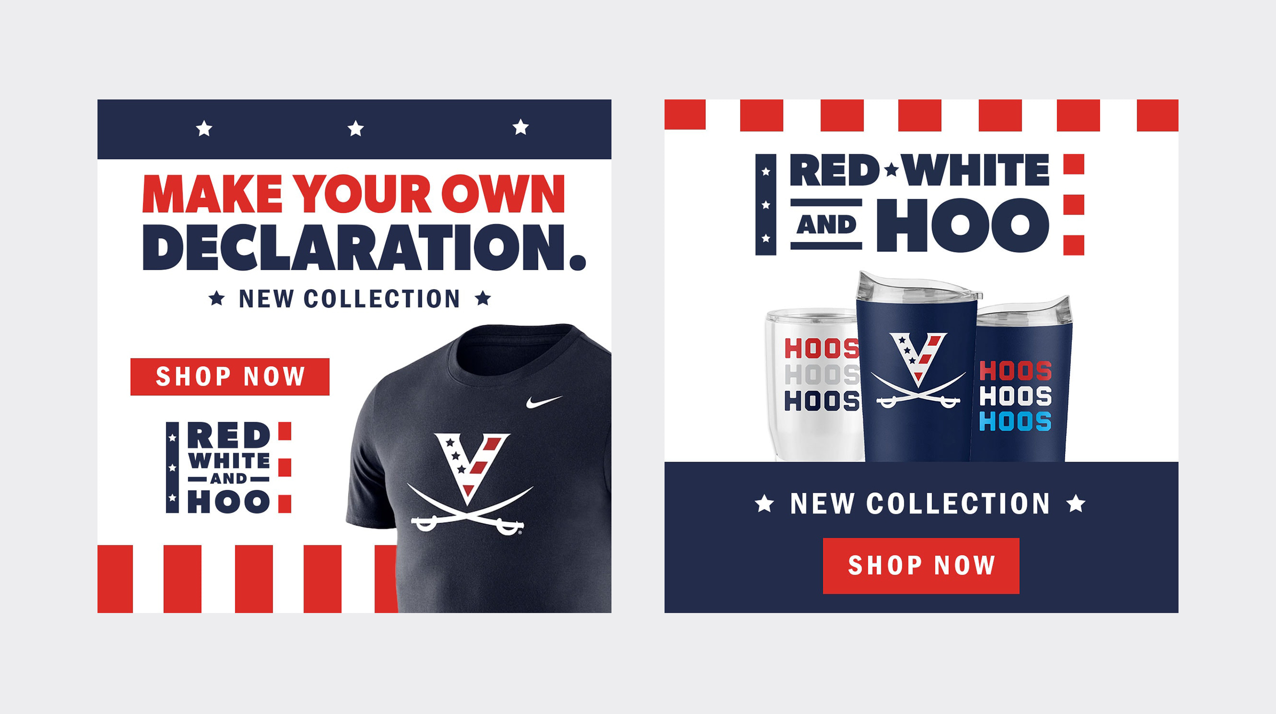 Square Red, White and Hoo ads