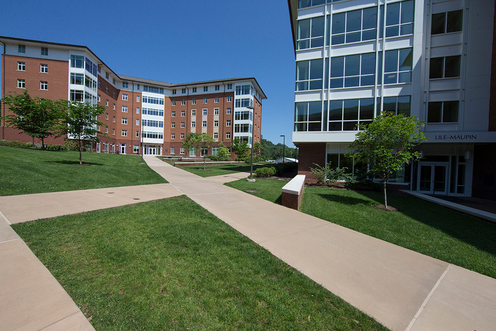 Street view of the new dorms at UVA, Alderman Road Residence Area