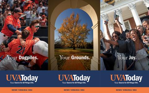 Side by side of UVA Today images